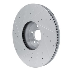 BMW 840i Brake Rotor (1) - Front - R1 Concepts - Drilled & Slotted - Silver - `16-`25